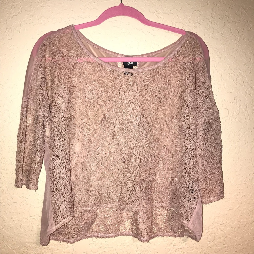H&M lace and mesh blouse